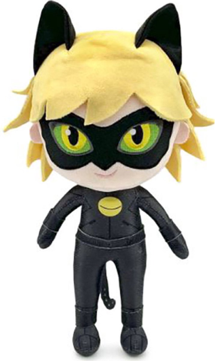 Cat Noir - Miraculous Ladybug Pluche Knuffel 30 cm {Cat Noir, Tikki, Plagg, Lady Bug, Nooroo | Speelgoed Knuffeldier Knuffelpop voor kinderen jongens meisjes | Kat Cat Plush Toy | Miraculous: Tales of Ladybug & Cat Noir}